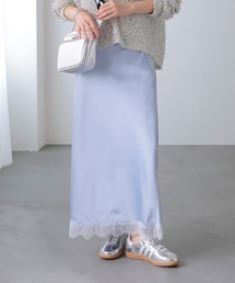 Jines（ジネス）の「サテン×レース バイアススカート（スカート）」
