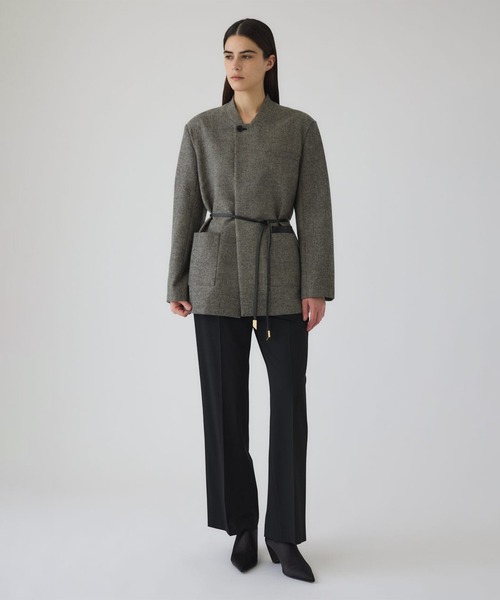 RIM.ARK(リムアーク)の「【RIM.ARK/リムアーク】Metal belt box jacket/メタルベルトボックスジャケット(テーラードジャケット・レディース・ライトブラウン/グレー・FREE)」の11枚目の写真