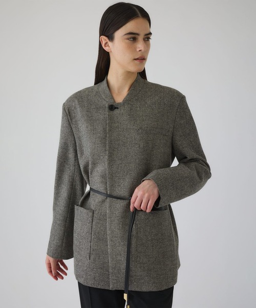 RIM.ARK(リムアーク)の「【RIM.ARK/リムアーク】Metal belt box jacket/メタルベルトボックスジャケット(テーラードジャケット・レディース・ライトブラウン/グレー・FREE)」の14枚目の写真