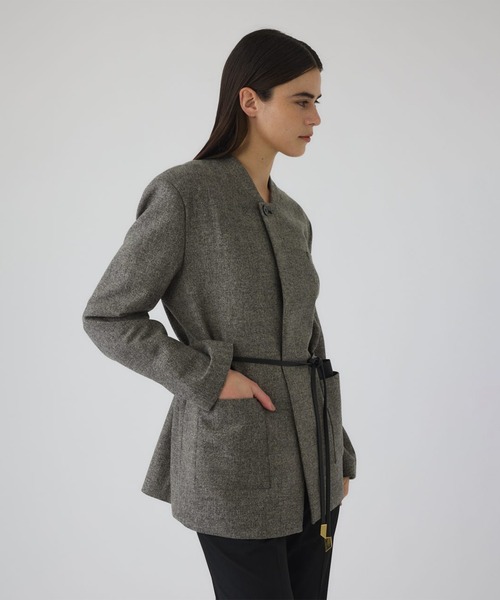 RIM.ARK(リムアーク)の「【RIM.ARK/リムアーク】Metal belt box jacket/メタルベルトボックスジャケット(テーラードジャケット・レディース・ライトブラウン/グレー・FREE)」の15枚目の写真