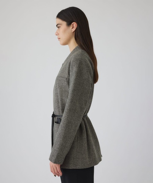 RIM.ARK(リムアーク)の「【RIM.ARK/リムアーク】Metal belt box jacket/メタルベルトボックスジャケット(テーラードジャケット・レディース・ライトブラウン/グレー・FREE)」の16枚目の写真