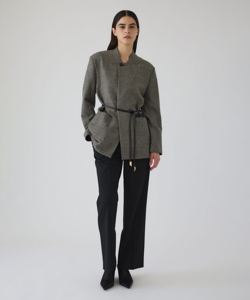 RIM.ARK(リムアーク)の「【RIM.ARK/リムアーク】Metal belt box jacket/メタルベルトボックスジャケット(テーラードジャケット・レディース・ライトブラウン/グレー・FREE)」の12枚目の写真