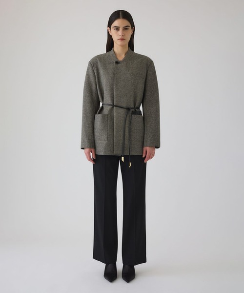 RIM.ARK(リムアーク)の「【RIM.ARK/リムアーク】Metal belt box jacket/メタルベルトボックスジャケット(テーラードジャケット・レディース・ライトブラウン/グレー・FREE)」の13枚目の写真