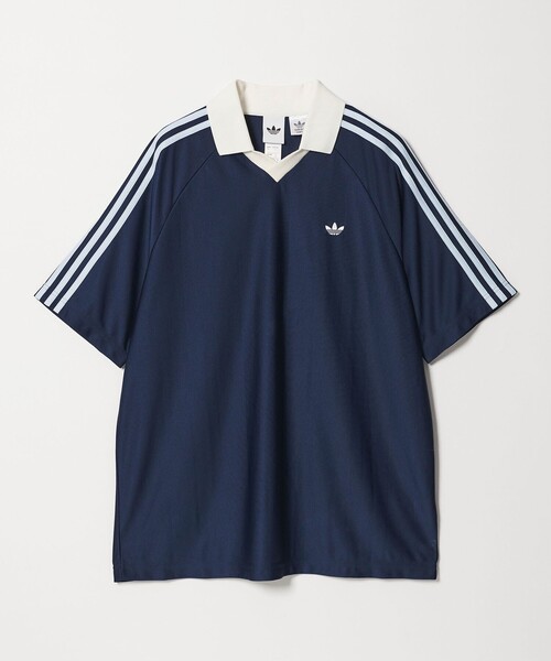 adidas Originals(アディダスオリジナルス)の「【別注】<adidas Originals>フットボール ジャージ トップス(Tシャツ/カットソー・レディース・ネイビー/ダークグレー・S/XS)」の1枚目の写真