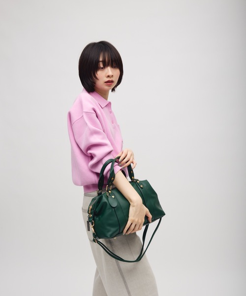 TONER（トナー）の「2WAYゴールドアクセント合皮レザーボストンバッグ/ロゴプレート付き（ボストンバッグ・レディース・レッド/グリーン/ブラック/グレー・FREE）」の17枚目の写真