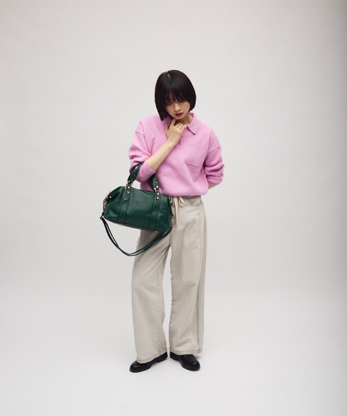 TONER（トナー）の「2WAYゴールドアクセント合皮レザーボストンバッグ/ロゴプレート付き（ボストンバッグ・レディース・レッド/グリーン/ブラック/グレー・FREE）」の22枚目の写真