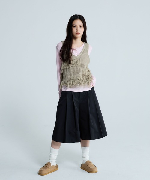 JEANASIS（ジーナシス）の「タックプリーツハーフパンツ/657335（その他パンツ・レディース・ブラック/ベージュ・FREE）」の12枚目の写真