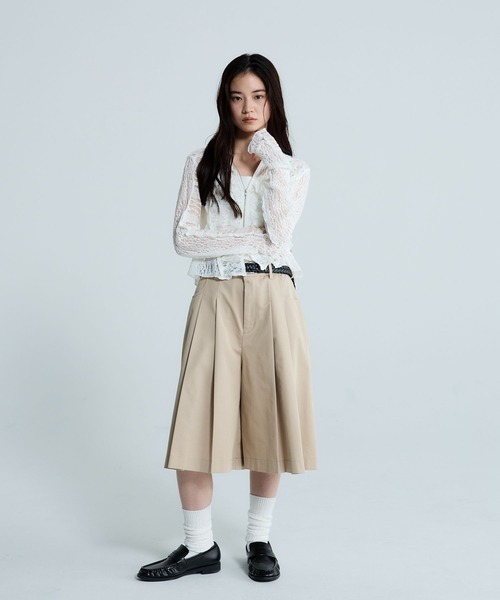 JEANASIS（ジーナシス）の「タックプリーツハーフパンツ/657335（その他パンツ・レディース・ブラック/ベージュ・FREE）」の14枚目の写真