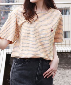6(ROKU)＞パイル ボーダー ロングスリーブ Tシャツ（Tシャツ