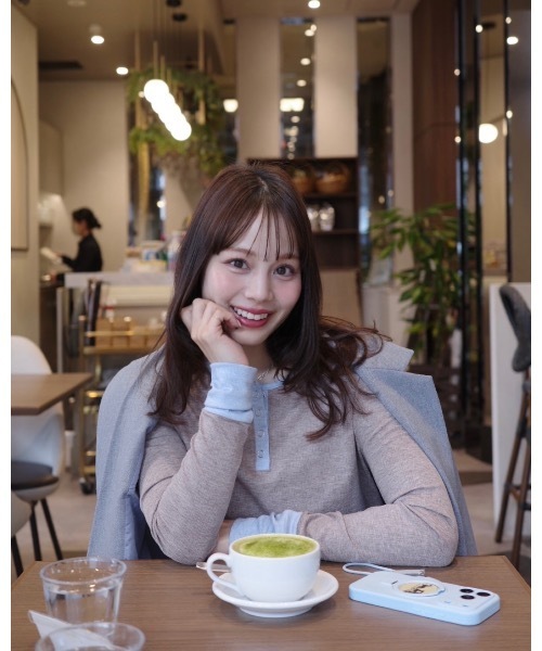 JUMELLE（ジュメロ）の「ヘンリーネックバイカラートップ（Tシャツ/カットソー・レディース・グレー/ブラウン・MEDIUM）」の17枚目の写真