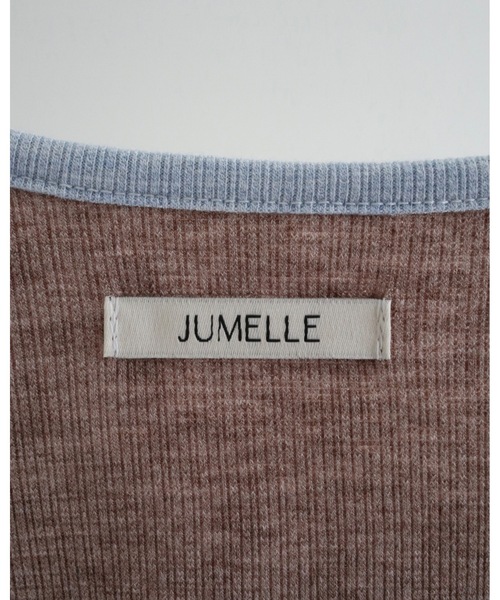 JUMELLE（ジュメロ）の「ヘンリーネックバイカラートップ（Tシャツ/カットソー・レディース・グレー/ブラウン・MEDIUM）」の12枚目の写真