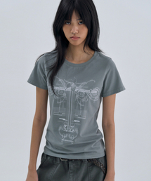 Flower Tattoo Tee Cement
