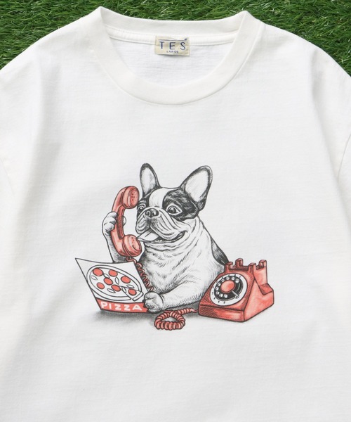 The Endless Summer(エンドレスサマー)の「TES PIZZA DELIVERY TEE/ Tシャツ(Tシャツ/カットソー・メンズ・アイボリー/ホワイト/グリーン系その他3・XX-LARGE/X-LARGE/LARGE/MEDIUM/SMALL)」の6枚目の写真