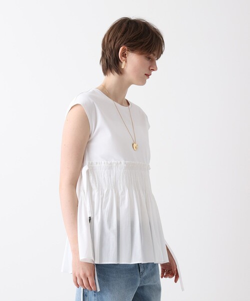 allureville（アルアバイル）の「刺繍プリーツペプラムプルオーバー（Tシャツ/カットソー・レディース・オフホワイト/ブラック/ブルー・2）」の5枚目の写真