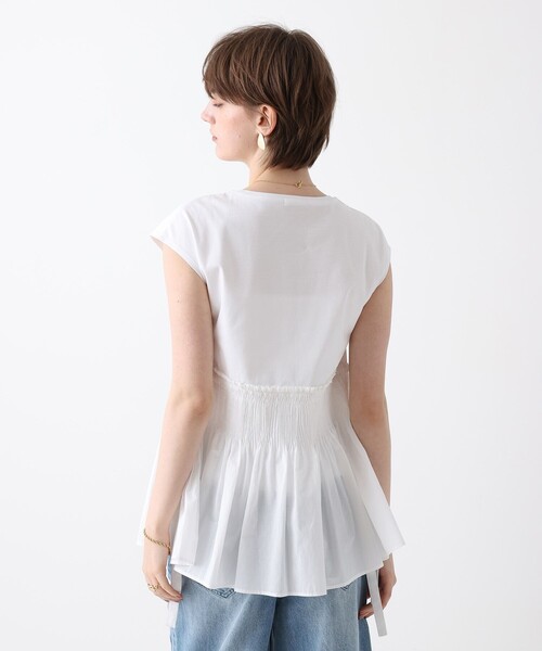 allureville（アルアバイル）の「刺繍プリーツペプラムプルオーバー（Tシャツ/カットソー・レディース・オフホワイト/ブラック/ブルー・2）」の7枚目の写真