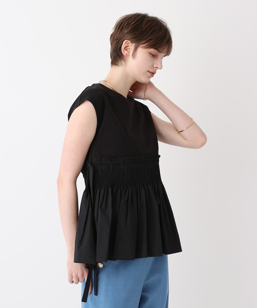 allureville(アルアバイル)の「刺繍プリーツペプラムプルオーバー(Tシャツ/カットソー・レディース・オフホワイト/ブラック/ブルー・2)」の9枚目の写真