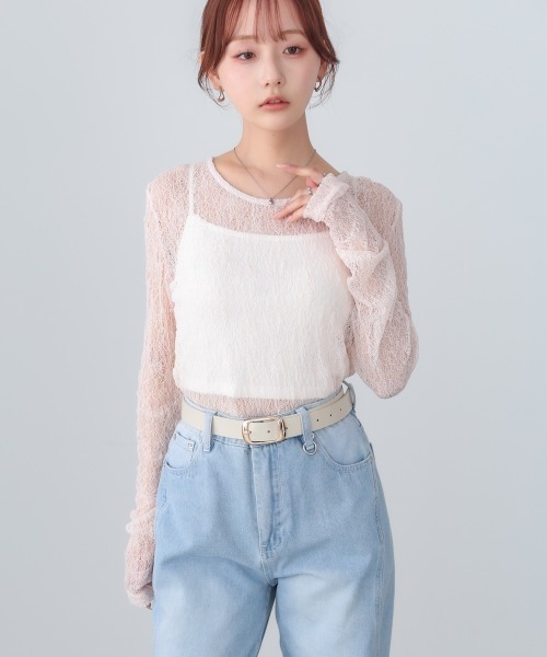 Bab(バブ)の「メッシュレースプルオーバー(Tシャツ/カットソー・レディース・ブラック/ピンク/アイボリー・FREE)」の15枚目の写真