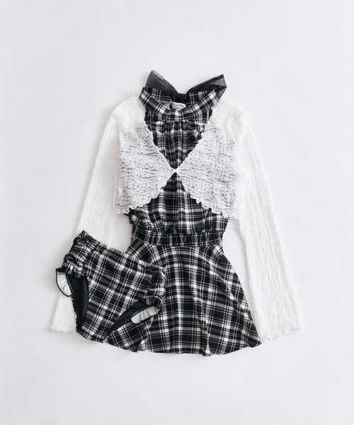 OLIVE des OLIVE（オリーブデオリーブ）の「アメスリワンピースswimwear（水着・レディース・オフホワイト/ブラック・FREE）」の2枚目の写真