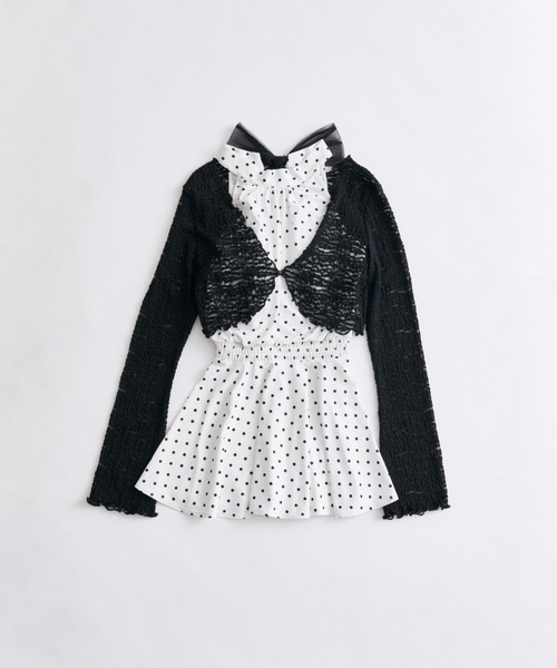 OLIVE des OLIVE（オリーブデオリーブ）の「アメスリワンピースswimwear（水着・レディース・オフホワイト/ブラック・FREE）」の4枚目の写真