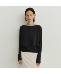 Layered boatneck t-shirt