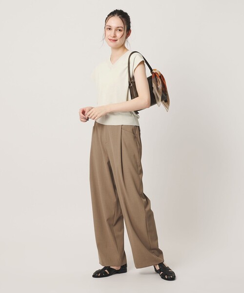 BEAUTY&YOUTH UNITED ARROWS(ビューティーアンドユースユナイテッドアローズ)の「フルニードル フレンチスリーブ ニットプルオーバー ウォッシャブル(ニット/セーター・レディース・ダークブラウン/ネイビー/オフホワイト・FREE)」の16枚目の写真
