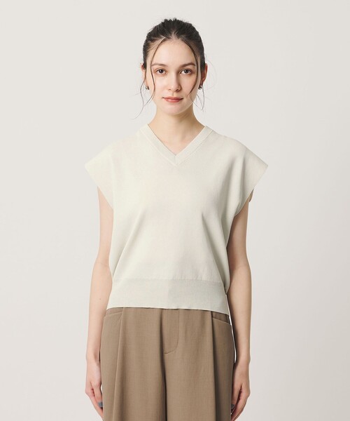 BEAUTY&YOUTH UNITED ARROWS(ビューティーアンドユースユナイテッドアローズ)の「フルニードル フレンチスリーブ ニットプルオーバー ウォッシャブル(ニット/セーター・レディース・ダークブラウン/ネイビー/オフホワイト・FREE)」の17枚目の写真
