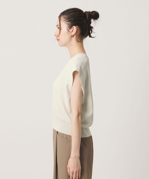 BEAUTY&YOUTH UNITED ARROWS(ビューティーアンドユースユナイテッドアローズ)の「フルニードル フレンチスリーブ ニットプルオーバー ウォッシャブル(ニット/セーター・レディース・ダークブラウン/ネイビー/オフホワイト・FREE)」の18枚目の写真