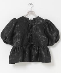 GANNI | GANNI　SATIN CLOQUE PEPLUM BLOUSE(シャツ/ブラウス)
