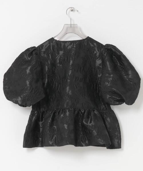 GANNI（ガニー）の「GANNI　SATIN CLOQUE PEPLUM BLOUSE（シャツ/ブラウス・レディース・ブラック・36）」の6枚目の写真