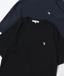 U.S. POLO ASSN.（ユーエスポロアッスン）の「U.S. POLO ASSN. ユーエスポロアッスン 別注 ワッフル サーマル 無地 ロゴ ワンポイント刺繍 クルーネック 半袖Tシャツ レディース メンズ（Tシャツ/カットソー）」
