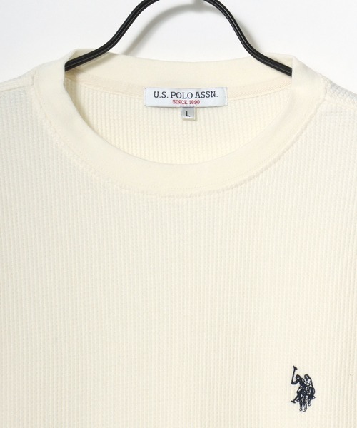 U.S. POLO ASSN.(ユーエスポロアッスン)の「U.S. POLO ASSN./ユーエスポロアッスン 別注 ワッフル/サーマル 無地 ロゴ ワンポイント刺繍 クルーネック 半袖Tシャツ/レディース メンズ(Tシャツ/カットソー・メンズ・ブラック/スミクロ/ネイビー/ホワイト・M/L/LL)」の14枚目の写真