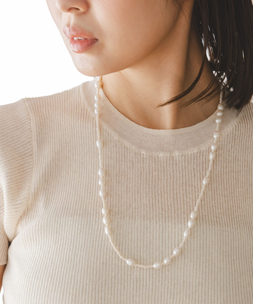 in mood(インムード)の「in mood/インムード BABY&RICEPRL 60cm necklace(ネックレス・レディース・ホワイト・FREE)」の1枚目の写真