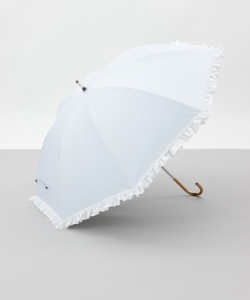 dazzlin（ダズリン）の「【dazzlin(ダズリン)】ストライプ・ドットフリル晴雨兼用傘（長傘）（長傘・レディース・ダークネイビー/ホワイト/サックスブルー/ペールイエロー/ライトピンク/ネイビー・FREE）」の3枚目の写真