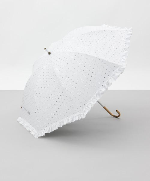 dazzlin（ダズリン）の「【dazzlin(ダズリン)】ストライプ・ドットフリル晴雨兼用傘（長傘）（長傘・レディース・ダークネイビー/ホワイト/サックスブルー/ペールイエロー/ライトピンク/ネイビー・FREE）」の8枚目の写真