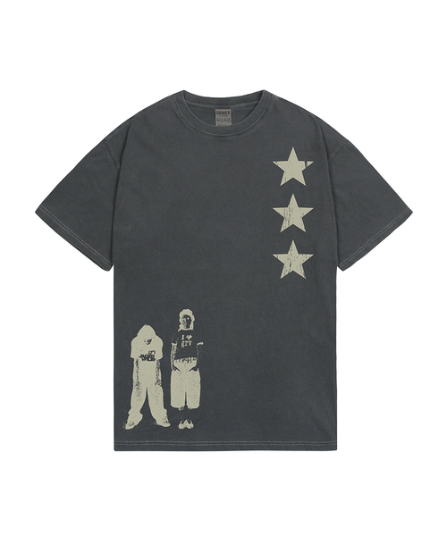 GRAVER（グレーバー）の「[ユニセックス]STAR3 半袖Tシャツ_7カラー（Tシャツ/カットソー・レディース・ブラック/ホワイト/ベージュ/ライトグレー/チャコールグレー/コバルトブルー/ネイビー/ダークグレー/ブラック系その他・MEDIUM/SMALL/LARGE/X-LARGE）」の3枚目の写真