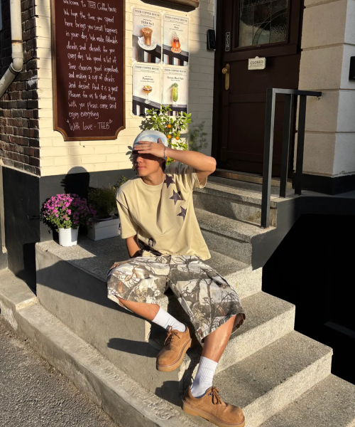 GRAVER（グレーバー）の「[ユニセックス]STAR3 半袖Tシャツ_7カラー（Tシャツ/カットソー・レディース・ブラック/ホワイト/ベージュ/ライトグレー/チャコールグレー/コバルトブルー/ネイビー/ダークグレー/ブラック系その他・MEDIUM/SMALL/LARGE/X-LARGE）」の11枚目の写真