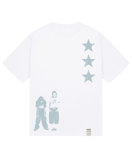 GRAVER（グレーバー）の「[ユニセックス]STAR3 半袖Tシャツ_7カラー（Tシャツ/カットソー・レディース・ブラック/ホワイト/ベージュ/ライトグレー/チャコールグレー/コバルトブルー/ネイビー/ダークグレー/ブラック系その他・MEDIUM/SMALL/LARGE/X-LARGE）」の21枚目の写真
