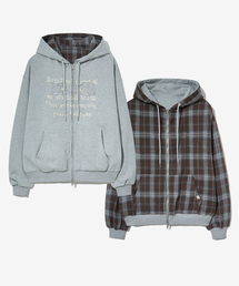 ECORR（エコル）の「センチメンタルチェックリバーシブルジップアップ_グレー（パーカー）」