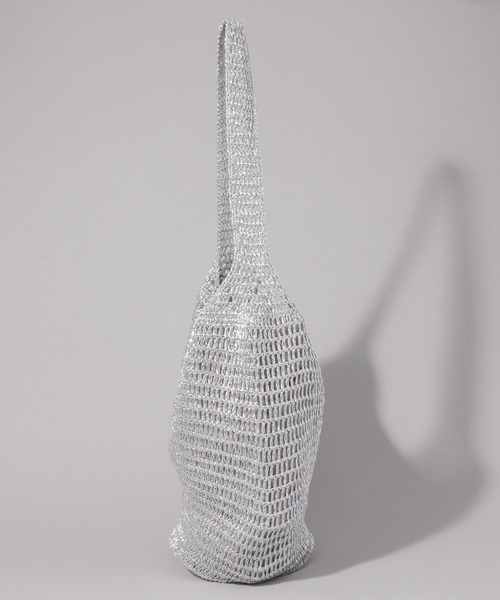 JEANASIS（ジーナシス）の「【Casselini】メタリッククロシェBAG/622326（ショルダーバッグ・レディース・シルバー・FREE）」の2枚目の写真