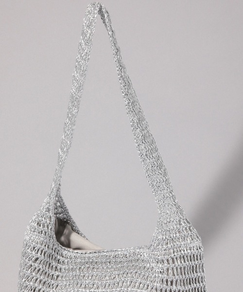 JEANASIS（ジーナシス）の「【Casselini】メタリッククロシェBAG/622326（ショルダーバッグ・レディース・シルバー・FREE）」の4枚目の写真