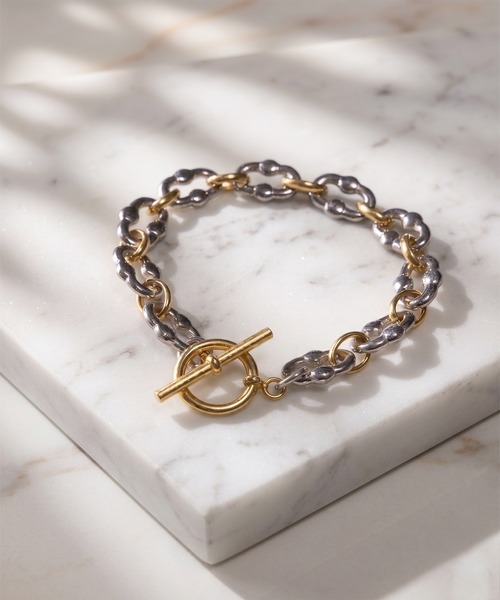 ミックスメタルチェーンブレスレット/ Mixed metal chain bracelet