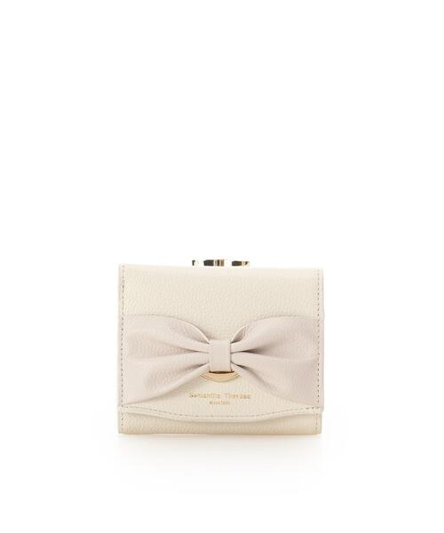 Samantha Thavasa(サマンサタバサ)の「バイカラーリボンモチーフ口金折財布(財布・レディース・ピンク・FREE)」の1枚目の写真