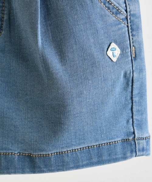 moimoln（モイモルン）の「サン＆ムーンデニムショートパンツ（デニムパンツ・キッズ・インディゴブルー/アイボリー・130cm/110cm/100cm/90cm/120cm）」の5枚目の写真