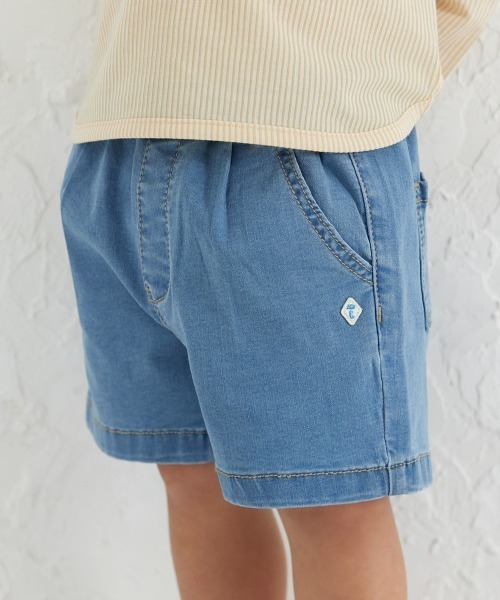 moimoln（モイモルン）の「サン＆ムーンデニムショートパンツ（デニムパンツ・キッズ・インディゴブルー/アイボリー・130cm/110cm/100cm/90cm/120cm）」の12枚目の写真