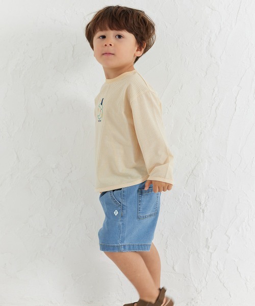 moimoln（モイモルン）の「サン＆ムーンデニムショートパンツ（デニムパンツ・キッズ・インディゴブルー/アイボリー・130cm/110cm/100cm/90cm/120cm）」の14枚目の写真