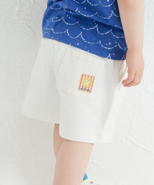 moimoln（モイモルン）の「サン＆ムーンデニムショートパンツ（デニムパンツ・キッズ・インディゴブルー/アイボリー・130cm/110cm/100cm/90cm/120cm）」の18枚目の写真
