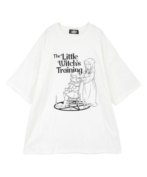 Candy Stripper(キャンディストリッパー)の「LITTLE WITCH'S BIG BIG Tシャツ(Tシャツ/カットソー・レディース・ブラック/オフホワイト/チャコール・FREE)」の2枚目の写真
