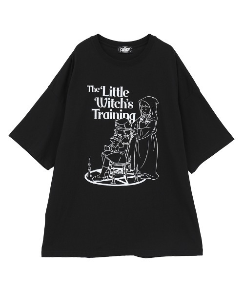 Candy Stripper(キャンディストリッパー)の「LITTLE WITCH'S BIG BIG Tシャツ(Tシャツ/カットソー・レディース・ブラック/オフホワイト/チャコール・FREE)」の3枚目の写真