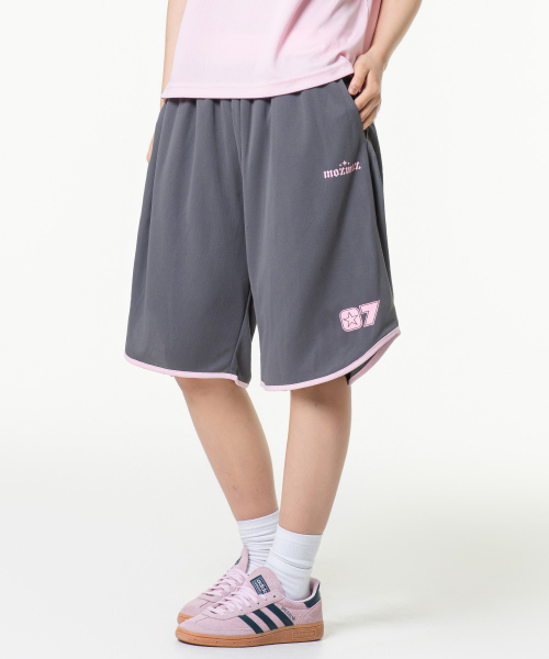 MOZMOZ（モズモズ）の「パステルエアメッシュジャージショーツピンク（スウェットパンツ・レディース・その他・S/L）」の2枚目の写真
