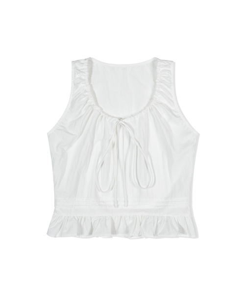 MOAA（モア）の「Ribbon Frill Blouse (WHITE)（シャツ/ブラウス・レディース・その他・FREE）」の2枚目の写真